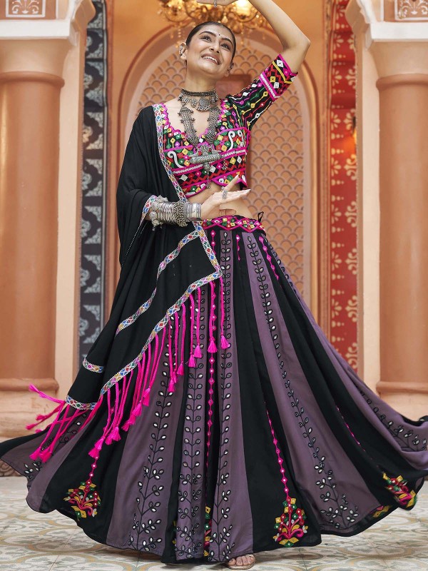 Multicolor Viscose Rayon Readymade Navratri Lehenga Choli